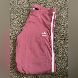 Adidas Women’s Pink Leggings with White Stripes